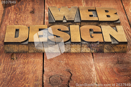 Image of web design in wood type