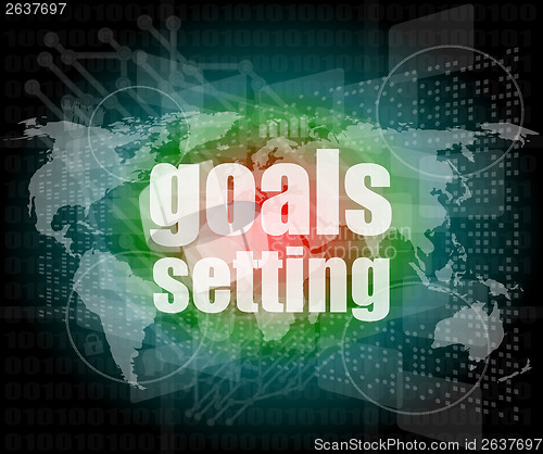 Image of Goal setting concept - business touching screen