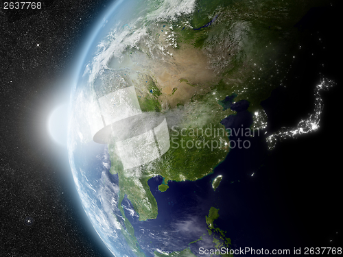 Image of Sun over East Asia