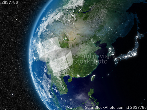Image of East Asia from space