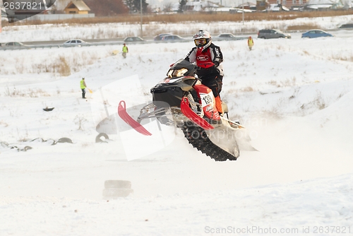 Image of Sport snowmobile jump