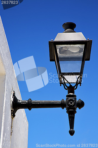 Image of  the blue sky wall arrecife teguise lanzarote spain