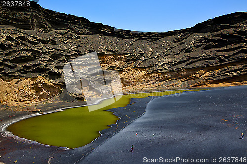 Image of  coastline and summer in il golfo lanzarote spain