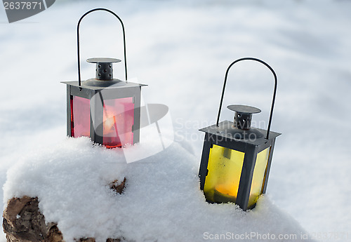 Image of Lamps on snow