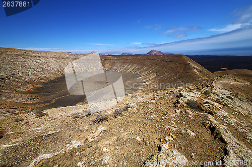 Image of vulcanic timanfaya  rock stone in los volcanes 