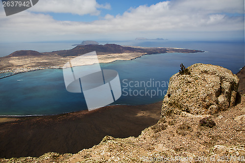 Image of sky cloud beach  water  coastline and summer in lanzarote spain 