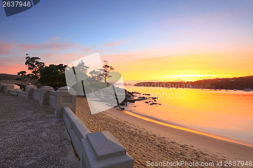 Image of Sunrise Balmoral Beach seaside suburb Sydney Australia