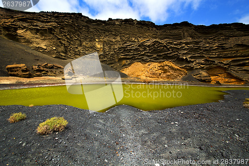 Image of water  coastline and in el golfo lanzarote spain