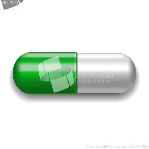 Image of Green and white pill
