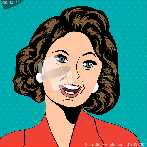 Image of Pop Art illustration of a laughing woman