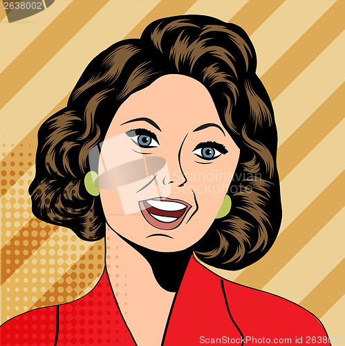 Image of Pop Art illustration of a laughing woman