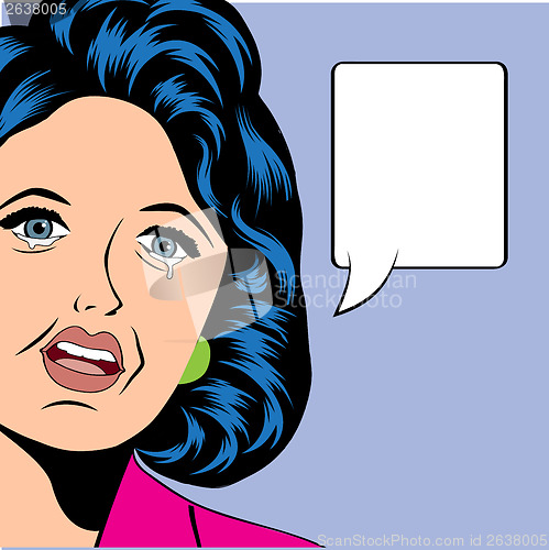 Image of Pop Art illustration of a sad woman