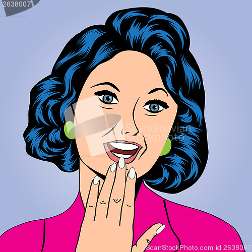 Image of Pop Art illustration of a laughing woman