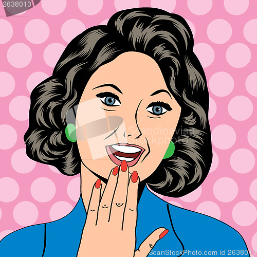 Image of Pop Art illustration of a laughing woman