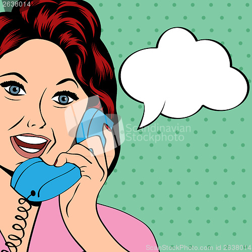 Image of Pop Art lady chatting on the phone