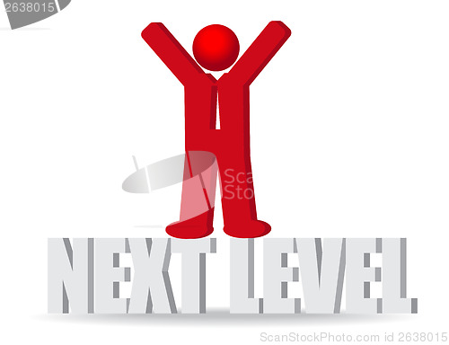 Image of Business man, person. Next level. Progress concept.