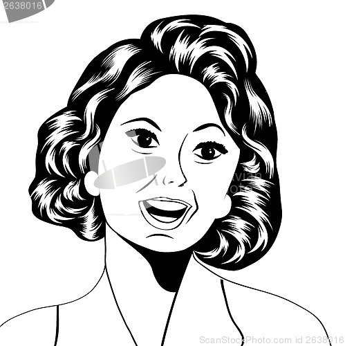 Image of Pop Art illustration of a laughing woman