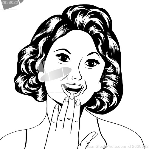 Image of Pop Art illustration of a laughing woman