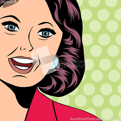 Image of Pop Art illustration of a laughing woman