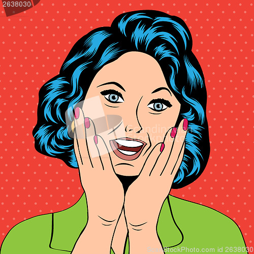 Image of Pop Art illustration of a laughing woman