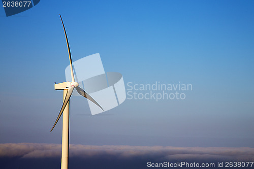 Image of wind turbines and the sky in the isle of lanzarote