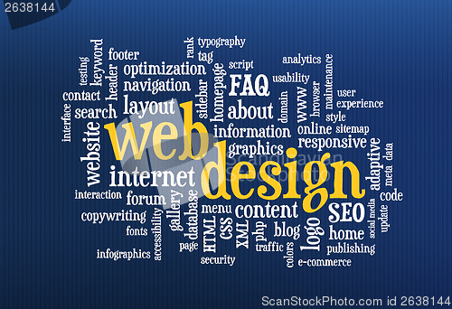 Image of web design word cloud 