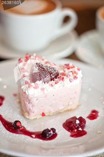 Image of heart-shaped valentine cake