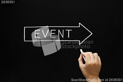 Image of Event Arrow Concept on Blackboard