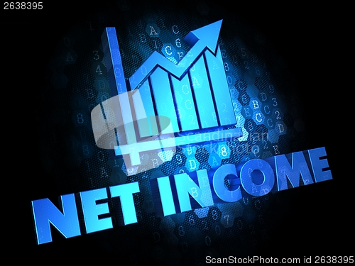 Image of Net Income Concept on Dark Digital Background.