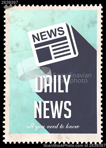 Image of Daily News on Light Blue in Flat Design.