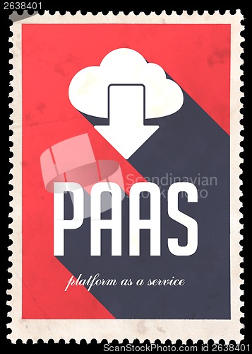 Image of PAAS Concept on Red Color in Flat Design.