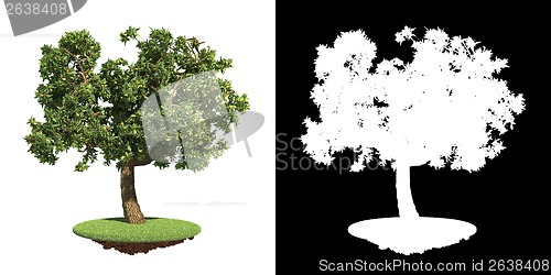 Image of Green Tree with Detail Raster Mask.