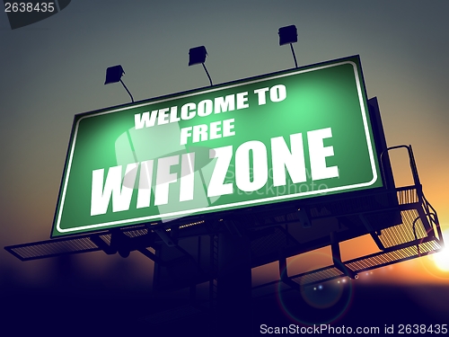 Image of Free WiFi  Zone - Billboard on the Sunrise.