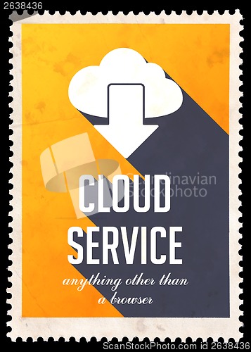 Image of Cloud Service Concept on Yellow in Flat Design.