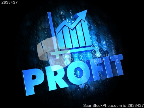 Image of Profit Concept on Dark Digital Background.