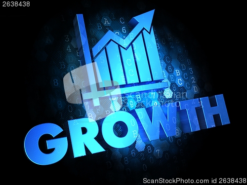 Image of Growth Concept on Dark Digital Background.