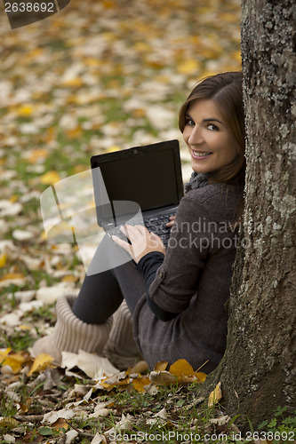 Image of Woman working outdoor