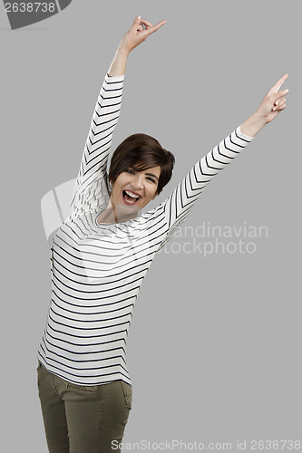 Image of Happy beautiful woman