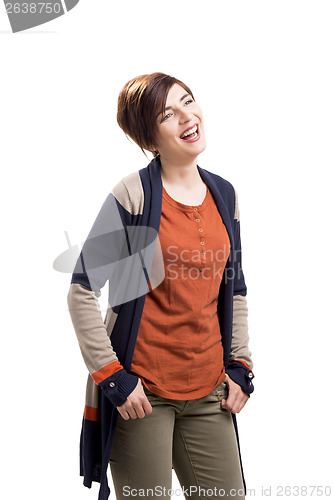 Image of Happy woman laughing