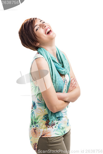 Image of Beautiful woman laughing