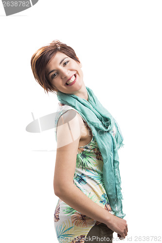 Image of Happy woman smiling