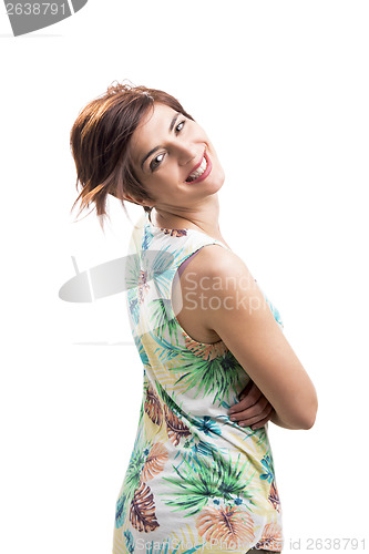 Image of Happy woman smiling
