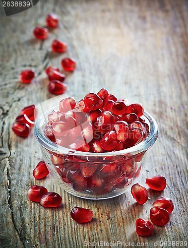 Image of Bowl of pomegranate seeds