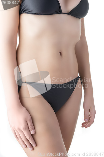 Image of Woman black bikini