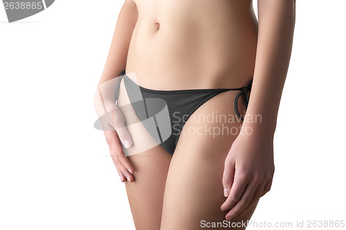 Image of Woman black bikini