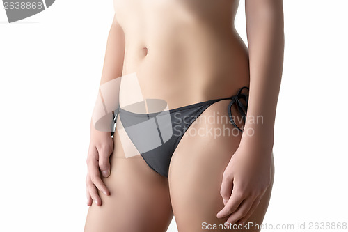 Image of Woman black bikini