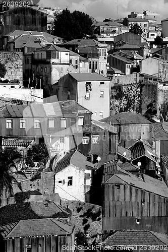 Image of Portugal. Porto city. Historical part of Porto  in black and whi