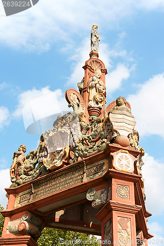 Image of Ancient market well in downtown Mainz, Germany