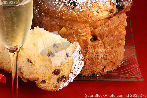 Image of Panettone and Spumante for Christmas