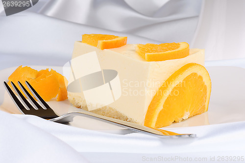 Image of Slice of orange bavarian cream (bavarese)